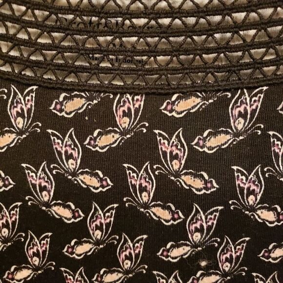 Croft & Barrow black/butterflies pullover top med - Picture 3 of 5